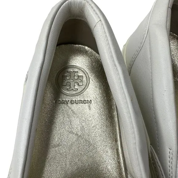 Tory Burch Women's White Carter Gold Sequin Slip-on Sneakers Loafers Size US 7