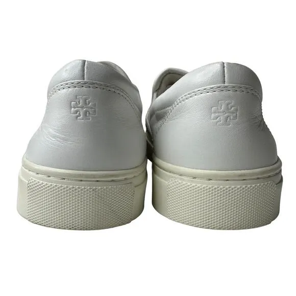 Tory Burch Women's White Carter Gold Sequin Slip-on Sneakers Loafers Size US 7