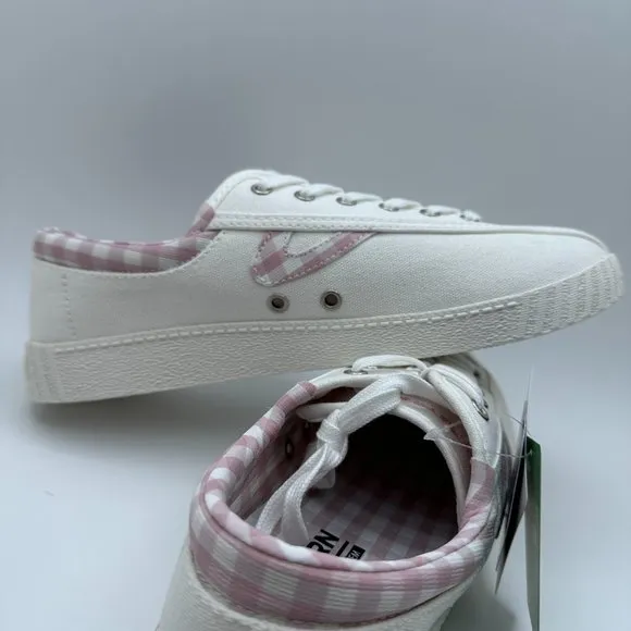 Tretorn Nylite Womens Tennis Shoes Sneakers 8.5‎ White Pink Lace Low Top Comfort