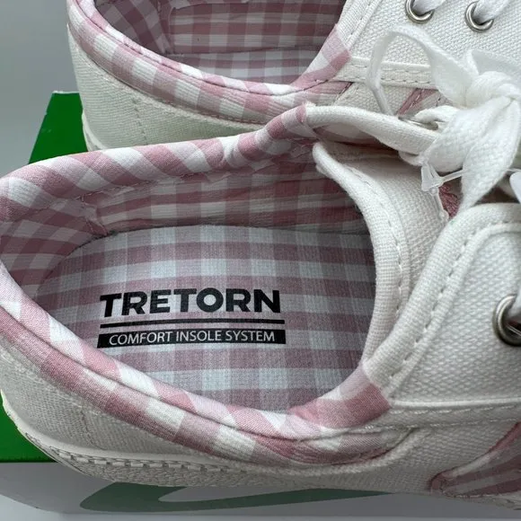 Tretorn Nylite Womens Tennis Shoes Sneakers 8.5‎ White Pink Lace Low Top Comfort