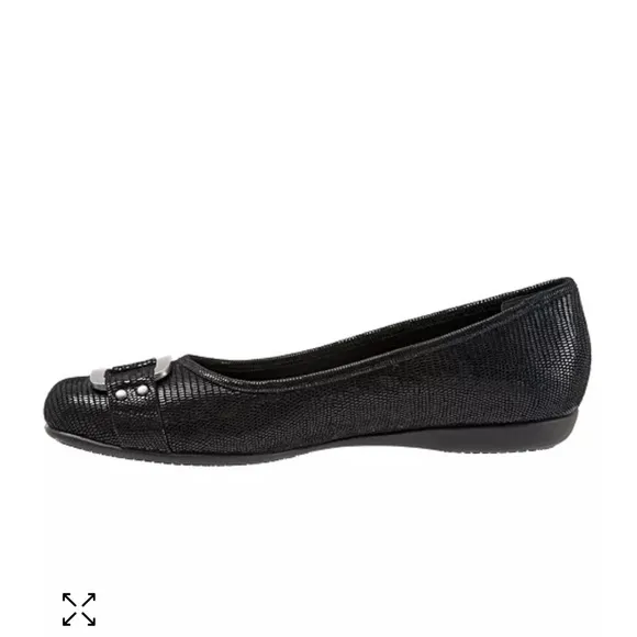 TROTTERS NWOT Women’s Size 6WW &quot;Sizzle Signature&quot; Black Shimmery Ballet Flat