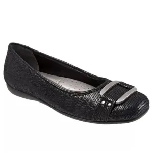 TROTTERS NWOT Women’s Size 6WW &quot;Sizzle Signature&quot; Black Shimmery Ballet Flat