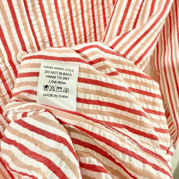 Tuckernuck Bodie Cover-Up size S Strawberry Stripe Seersucker Resort NWT $128