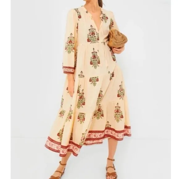 Tuckernuck Size S Blush Chandelier Long Sleeve Salty Paloma Midi Dress New NWT