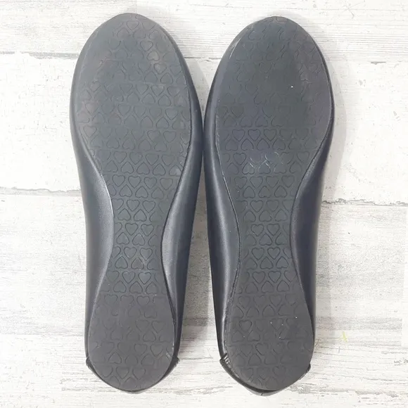 TUK Women's Vegan Black Faux Leather Bunny Face Ballet Flats 13149 Size 9