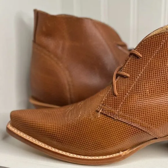 Twisted X Womens Steppin' Out Lacer Brown Leather Ankle Boots Size 8.5