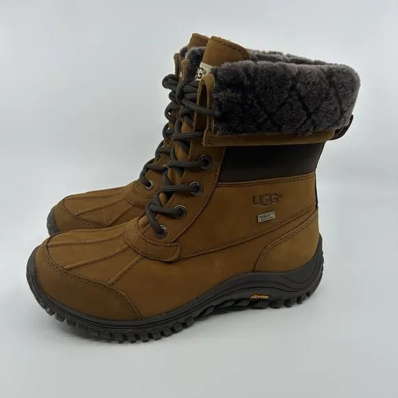 UGG Adirondack III Waterproof Boots Women’s 6 Brown Shearling Fur Vibram Sole