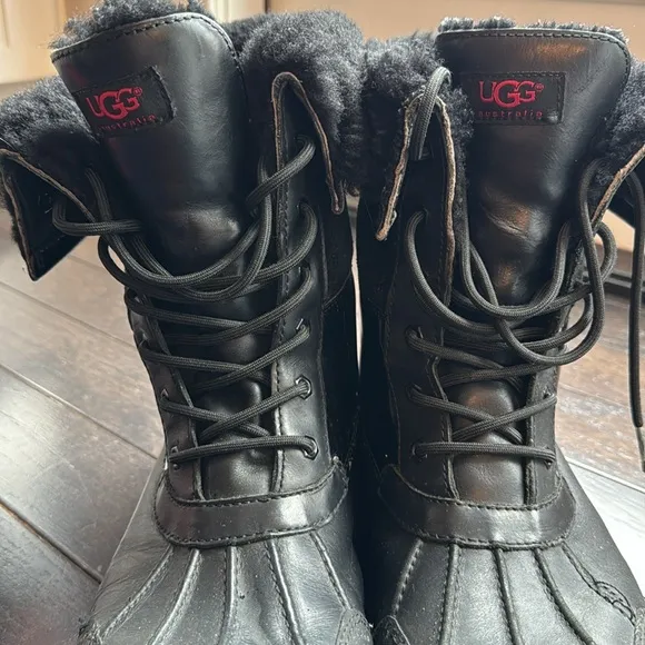 UGG AUSTRALIA BUTTE MEN'S BLACK BOOTS SIZE 12