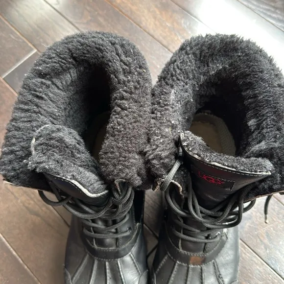 UGG AUSTRALIA BUTTE MEN'S BLACK BOOTS SIZE 12
