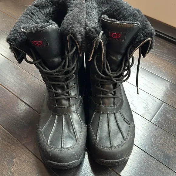 UGG AUSTRALIA BUTTE MEN'S BLACK BOOTS SIZE 12