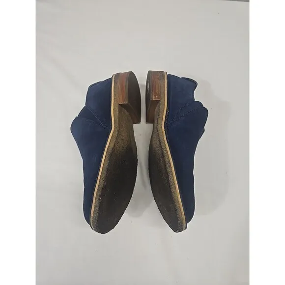 UGG Australia Camellia Blue Slip‎ On Loafers Women's Size 5 Leather Fur Lined