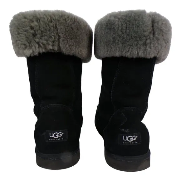 UGG® Australia Women’s Downtown Sheepskin Boots Classic 5210 Black Size 10 #1049