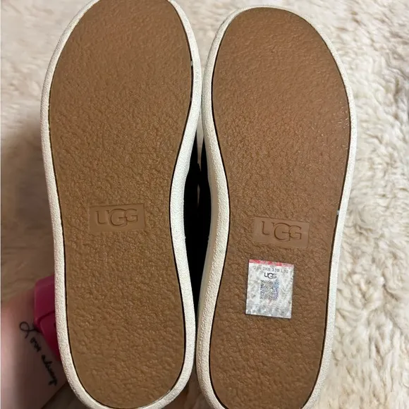 UGG Black and Gray Leather Slip on Sneakers size 9.5