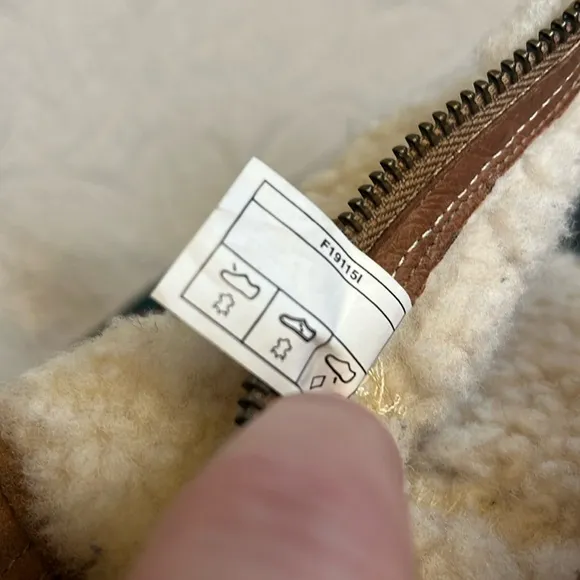 UGG Blayre Shearling Sherpa Cuff Buckle Chestnut Leather Zip Booties size 8