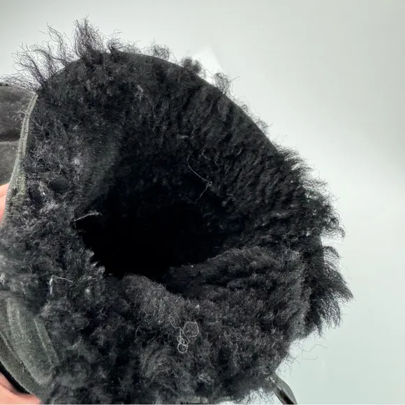 Ugg Boots Bailey Bow ll Solid Black Fur Lined Bow Back‎ Snow Winter Warm Knit