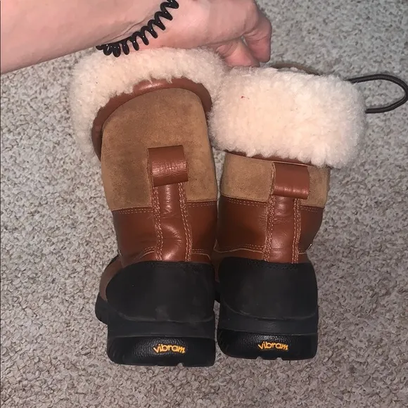 UGG Butte Brown and Black Winter Boots with Sherpa Lining