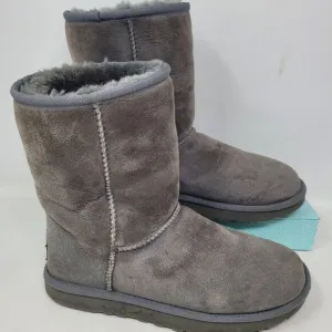 UGG Classic Short II Boots Gray Womens Sz 7 Australia Shearling USA Worn 1x! 99%