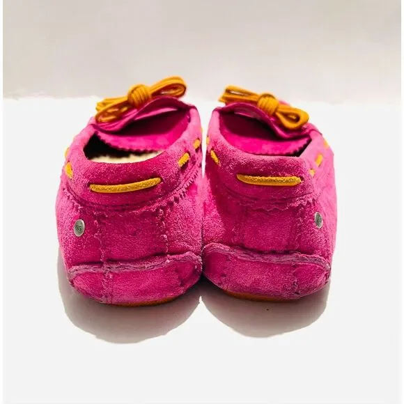UGG flat leather loafers removable insulated Sheepskin Pink moccasins womens 7.5