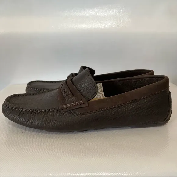 Ugg Henrick Brown Leather Slip On Loafers 110680