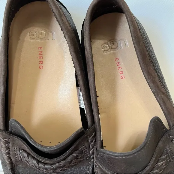 Ugg Henrick Brown Leather Slip On Loafers 110680