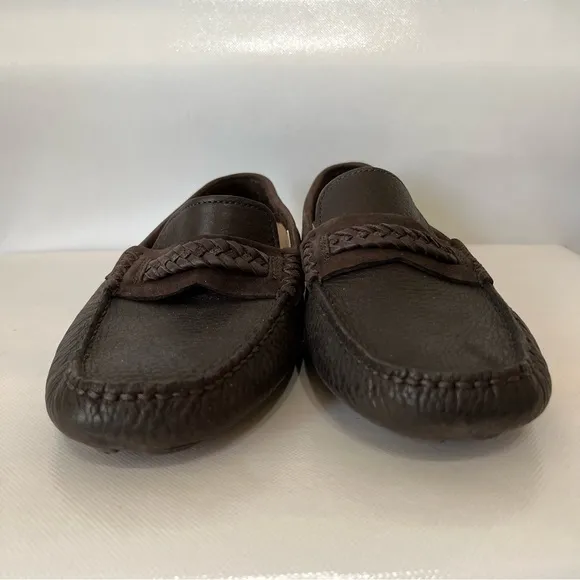 Ugg Henrick Brown Leather Slip On Loafers 110680