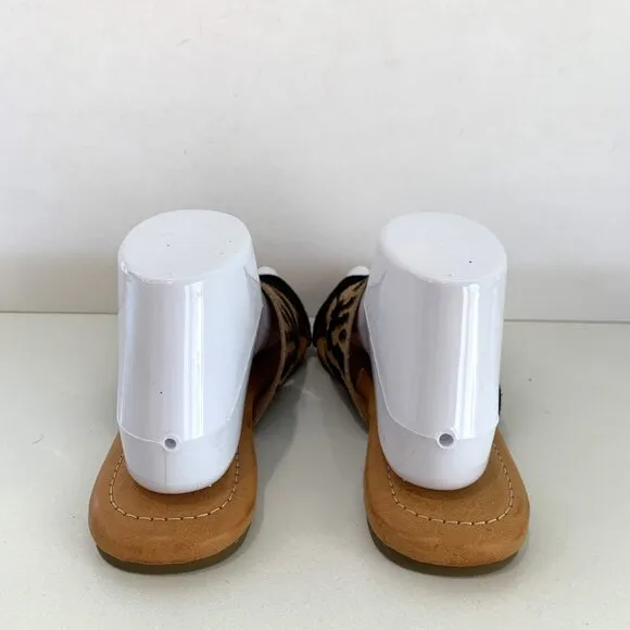UGG Kenleigh Slide Sandals Leather Slip On Flats Tiger Stripes Size 7.5 NEW
