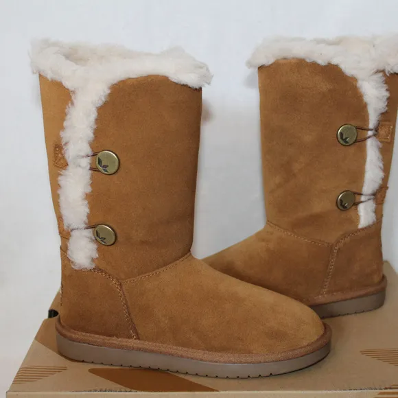 UGG‎ KOOLABURRA SUEDE FUR TALL BOOTS CHESTNUT
