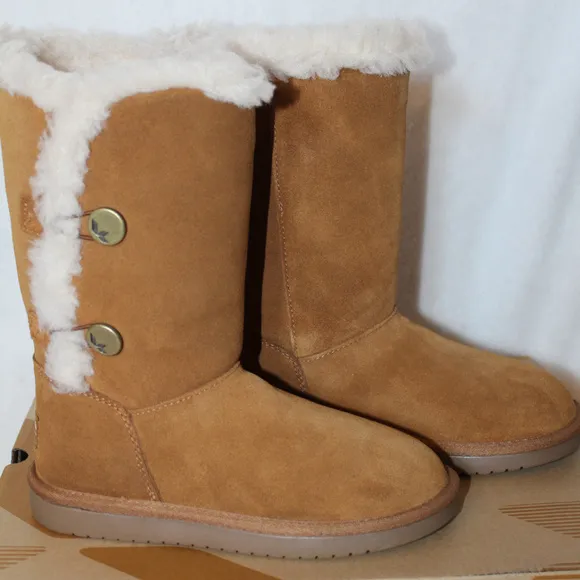 UGG‎ KOOLABURRA SUEDE FUR TALL BOOTS CHESTNUT