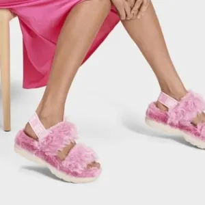UGG Light Baby Pink Furry Women's Fluff Sugar Platform KAwaii Sandals US6