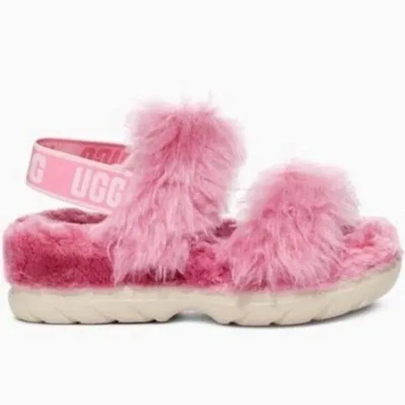 UGG Light Baby Pink Furry Women's Fluff Sugar Platform KAwaii Sandals US6