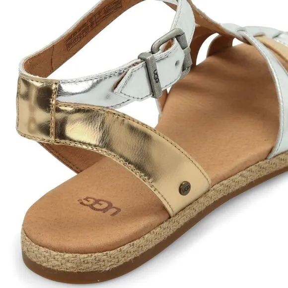 UGG Metallic Leather Gladiator Sandals Sz 9.5 NWOT