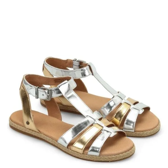 UGG Metallic Leather Gladiator Sandals Sz 9.5 NWOT