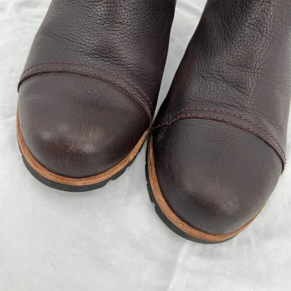UGG Pax Wedge Ankle Boots 9.5 Brown Leather Waterproof Anti-Slip Chelsea Booties