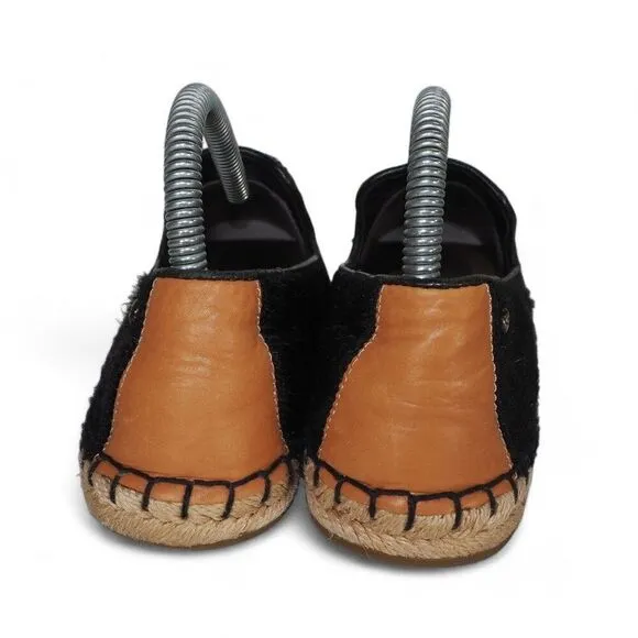 UGG Sandrinne Calf Hair Slip-on Scales Espadrille Black 1007150 Women's 7