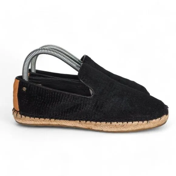 UGG Sandrinne Calf Hair Slip-on Scales Espadrille Black 1007150 Women's 7