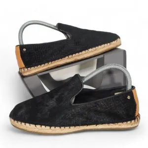 UGG Sandrinne Calf Hair Slip-on Scales Espadrille Black 1007150 Women's 7