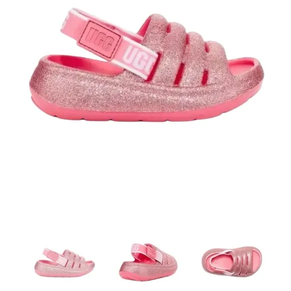 UGG Sport Yeah Pink Glitter Sandals