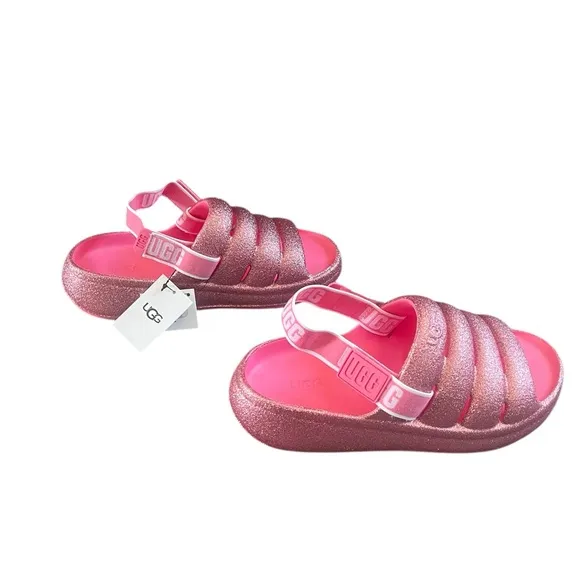 UGG Sport Yeah Pink Glitter Sandals