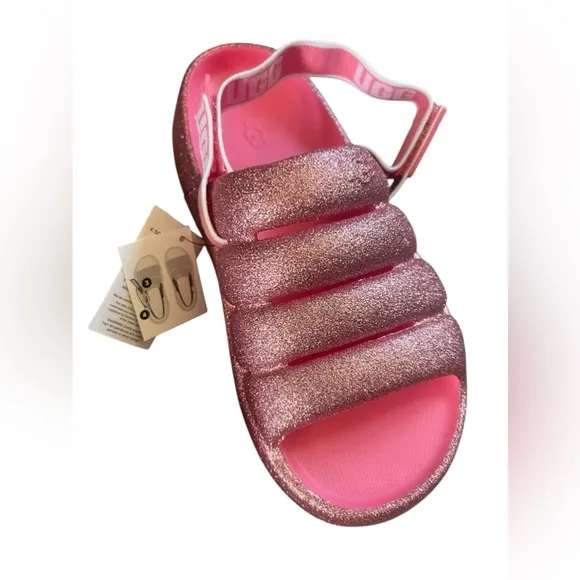 UGG Sport Yeah Pink Glitter Sandals