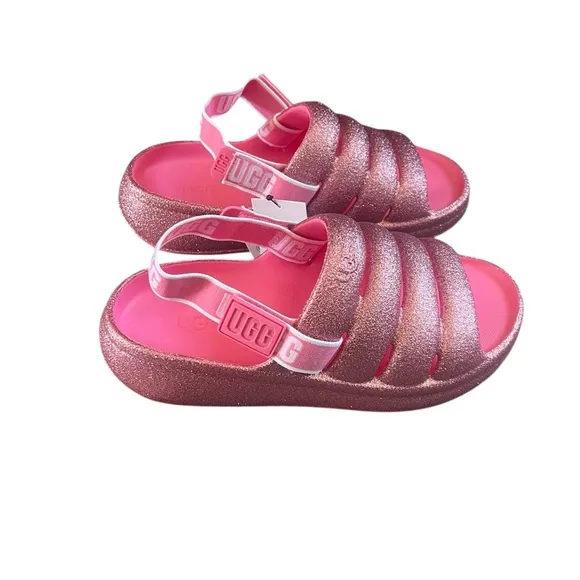 UGG Sport Yeah Pink Glitter Sandals