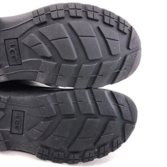 UGG Tamarind Waterproof Black Leather Winter Boots Kids 4