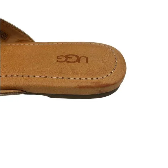 UGG Toulumne  Metallic Gold Women's Leather Flip Flop Sandals 1109656
