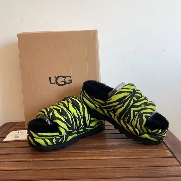 UGG Maxi Puff Slide Tiger Print Sandals US Women Size 9/UK 7/EU 40(MSRP$130)