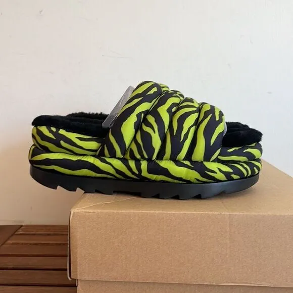 UGG Maxi Puff Slide Tiger Print Sandals US Women Size 9/UK 7/EU 40(MSRP$130)