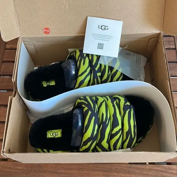 UGG Maxi Puff Slide Tiger Print Sandals US Women Size 9/UK 7/EU 40(MSRP$130)