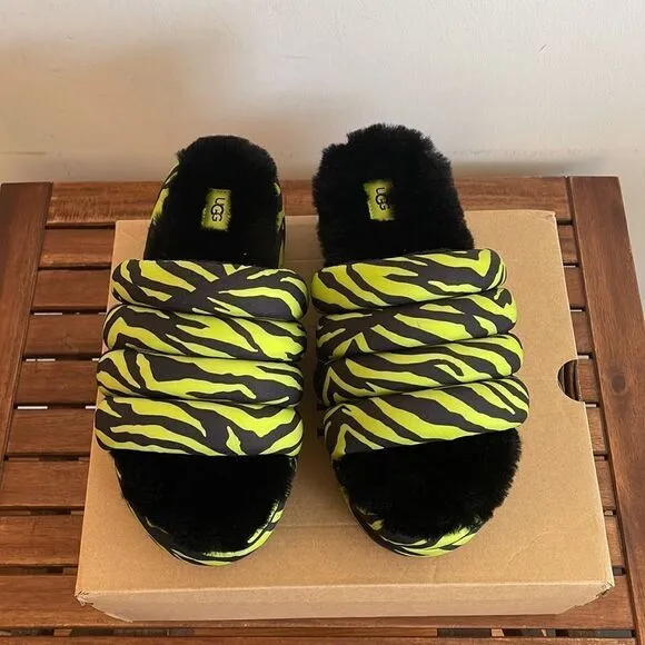 UGG Maxi Puff Slide Tiger Print Sandals US Women Size 9/UK 7/EU 40(MSRP$130)