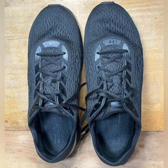 Under Armour HOVR Sonic 3 Mens Size 12 Running Shoes Sneakers Black 3023940-001