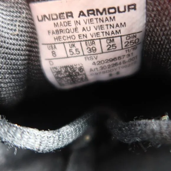 Under Armour Shoes Womens 8 Charged Assert Sneakers Running Athletic Trainers