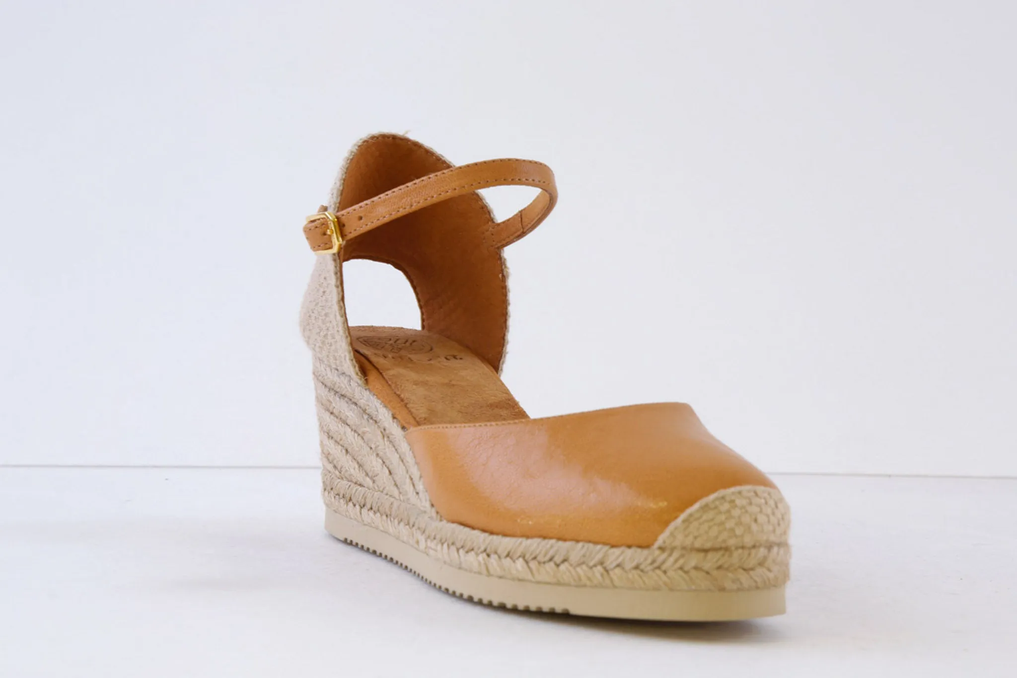 UNISA - CACERES HIGH WEDGE ESPADRILLE SLIP-ON SHOE - TAN LEATHER