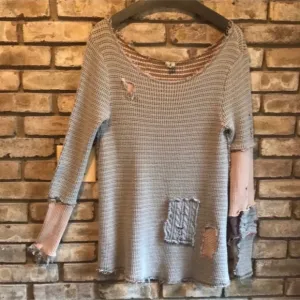 Upcycled apocalyptic/dystopian thermal Sweater 🪡
